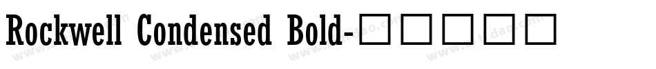 Rockwell Condensed Bold字体转换